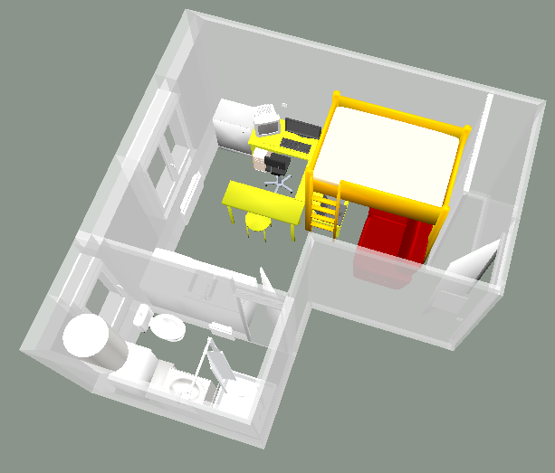 Mon studio vu en transparence